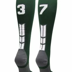 Hot Sale โ๏ธ MadSportsStuff Dark Green Player ID Custom Number Over The Calf ๐งฆ Socks For ๐ฅ Softball โพ Baseball Football Boys And ๐ง Girls ๐ 199 MadSportsStuff Dark Green Player ID Custom Number Over The Calf Socks For Softball Baseball Football Boys And Girls