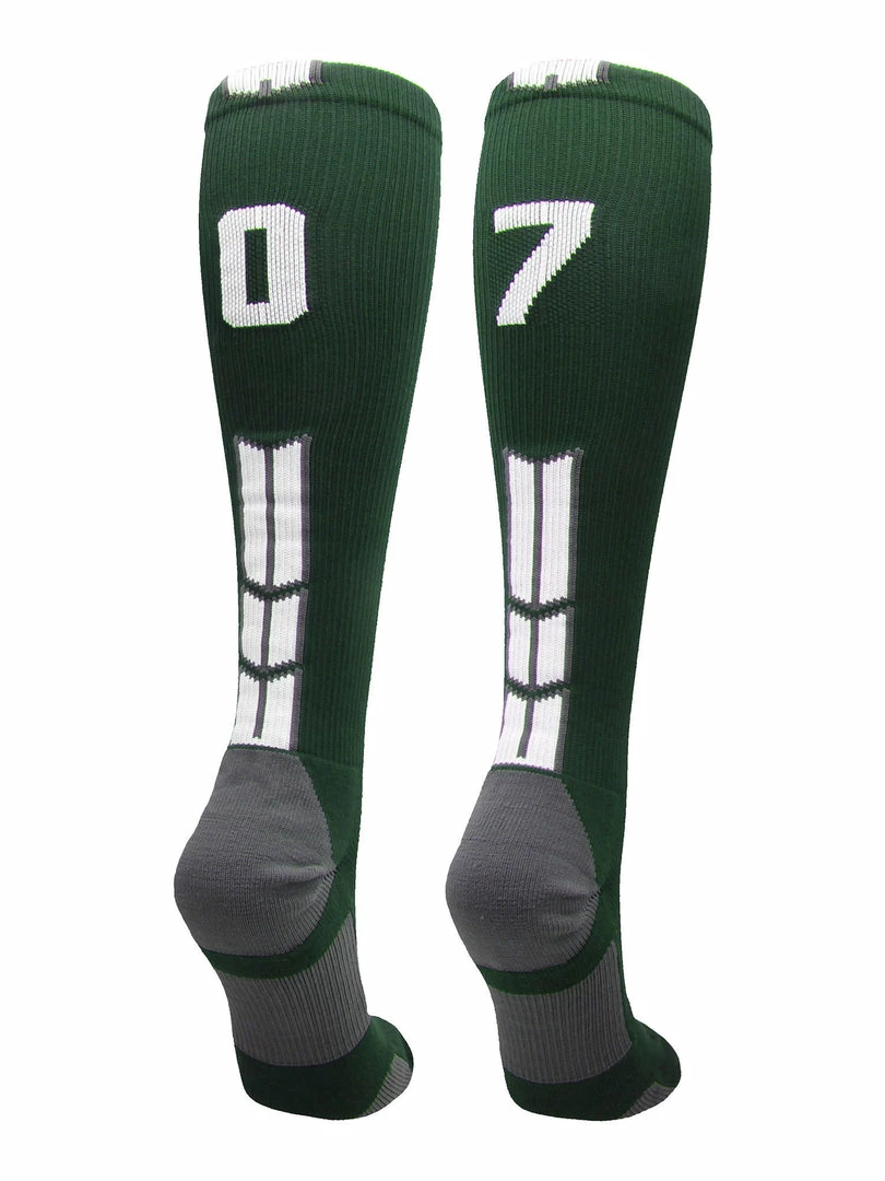 Best Pirce ๐ MadSportsStuff Dark Green Player ID Custom Number Over The Calf ๐งฆ Socks For ๐ฅ Softball โพ Baseball Football Boys And ๐ง Girls ๐ฅ Softball ๐งฆ Socks ๐คฉ 72 MadSportsStuff Dark Green Player ID Custom Number Over The Calf Socks For Softball Baseball Football Boys And Girls Softball Socks