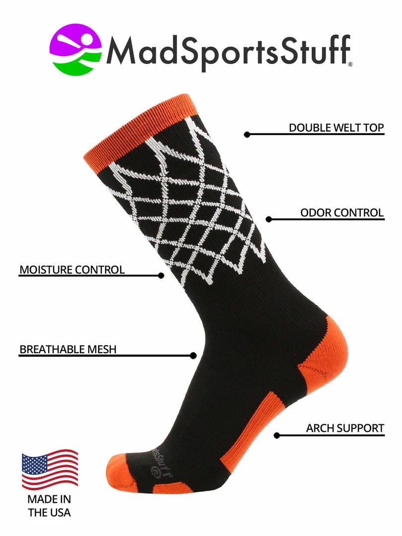 Outlet β MadSportsStuff Elite π Basketball 𧦠Socks With Net Crew Length - Made In The USA β¨ 4 MadSportsStuff Elite Basketball Socks With Net Crew Length - Made In The USA