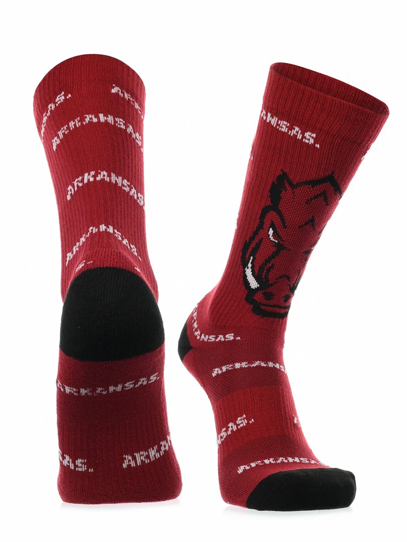 Flash Sale ๐ TCK Arkansas Razorbacks ๐งฆ Socks Crew Length Sock Mayhem All Schools โ๏ธ 4 TCK Arkansas Razorbacks Socks Crew Length Sock Mayhem All Schools