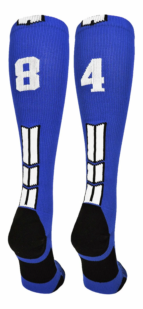 Brand new ๐ฅฐ MadSportsStuff Royal Player ID Custom Number Over The Calf ๐งฆ Socks For ๐ฅ Softball โพ Baseball Football Boys And ๐ง Girls ๐ 46 MadSportsStuff Royal Player ID Custom Number Over The Calf Socks For Softball Baseball Football Boys And Girls