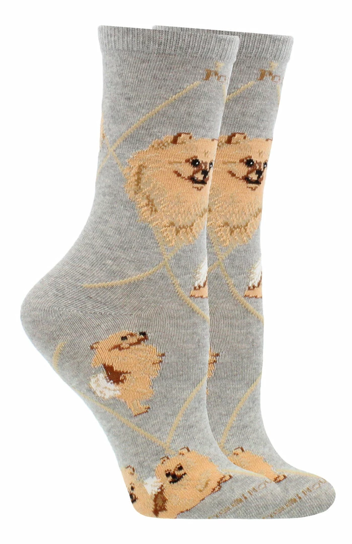 Coupon ⭐ WHD Pomeranian 🧦 Socks For 👩 Women Gift For 🐶 Dog Lovers Crazy 🧦 Socks - Crew ✨ 4 WHD Pomeranian Socks For Women Gift For Dog Lovers Crazy Socks - Crew