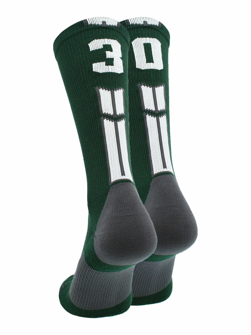 Buy โ๏ธ MadSportsStuff Dark Green Player ID Custom Number Crew ๐งฆ Socks For ๐ Basketball Lacrosse Volleyball Boys And ๐ง Girls ๐ 99 MadSportsStuff Dark Green Player ID Custom Number Crew Socks For Basketball Lacrosse Volleyball Boys And Girls