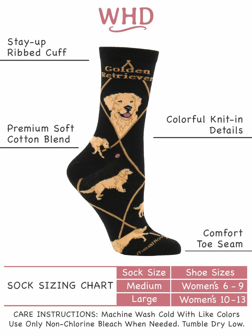 Buy โ๏ธ WHD Crazy ๐งฆ Socks - Crew Golden Retriever ๐งฆ Socks For ๐ฉ Women Gift For ๐ถ Dog Lovers โค๏ธ 3 WHD Crazy Socks - Crew Golden Retriever Socks For Women Gift For Dog Lovers
