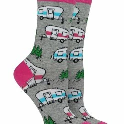WHD Crazy Socks - Crew Camping Socks For Women Gift For The Outdoors Lover