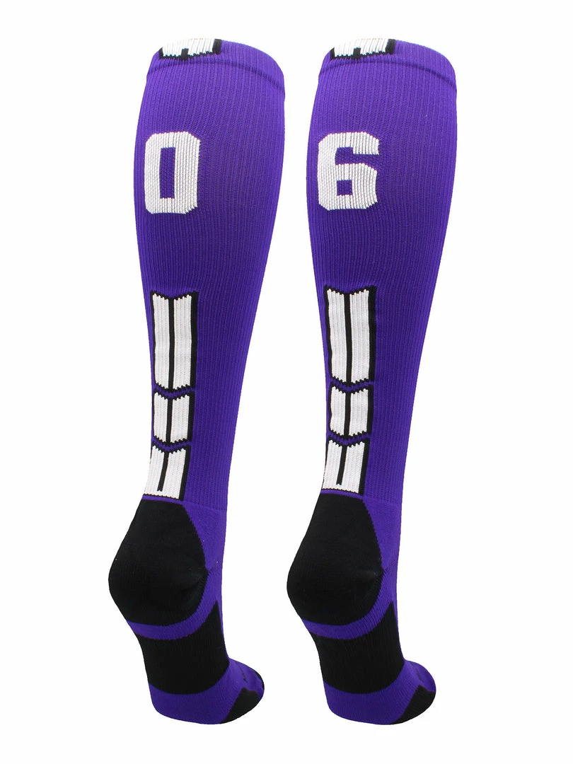 New โ๏ธ MadSportsStuff Purple Player ID Custom Number Over The Calf ๐งฆ Socks For ๐ฅ Softball โพ Baseball Football Boys And ๐ง Girls ๐ 73 MadSportsStuff Purple Player ID Custom Number Over The Calf Socks For Softball Baseball Football Boys And Girls