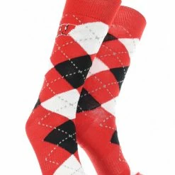 TCK Wisconsin Badgers Argyle Dress Socks NCAA Fanwear Crew Length All Schools