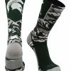 TCK Michigan State Spartans Socks Woodland Camo Crew All Schools
