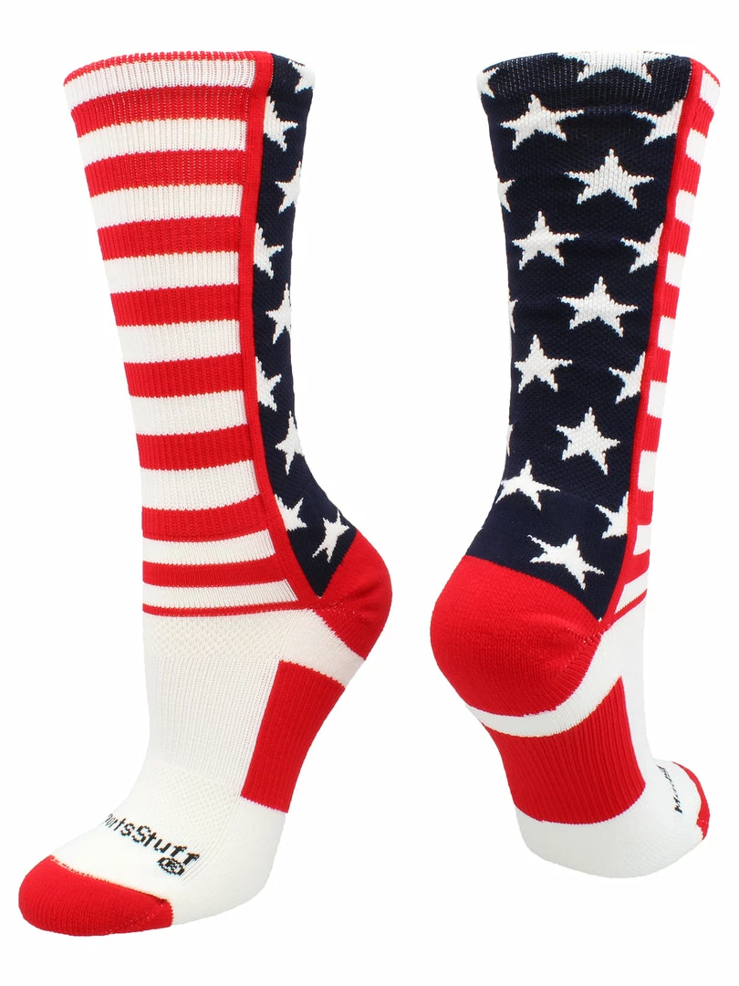 Cheapest ๐ MadSportsStuff USA American Flag Stars And Stripes Crew ๐งฆ Socks ๐ 1 MadSportsStuff USA American Flag Stars And Stripes Crew Socks