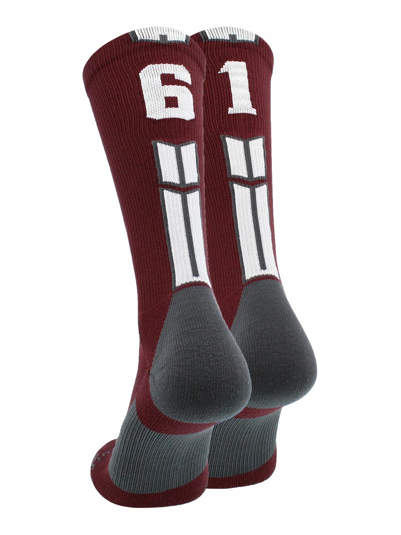 Best deal ๐คฉ MadSportsStuff Maroon Player ID Custom Number Crew ๐งฆ Socks For ๐ Basketball Lacrosse Volleyball Boys And ๐ง Girls ๐งจ 18 MadSportsStuff Maroon Player ID Custom Number Crew Socks For Basketball Lacrosse Volleyball Boys And Girls