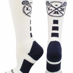 MadSportsStuff LAX Lacrosse Socks With Lacrosse Sticks Athletic Crew Socks (multiple Colors)