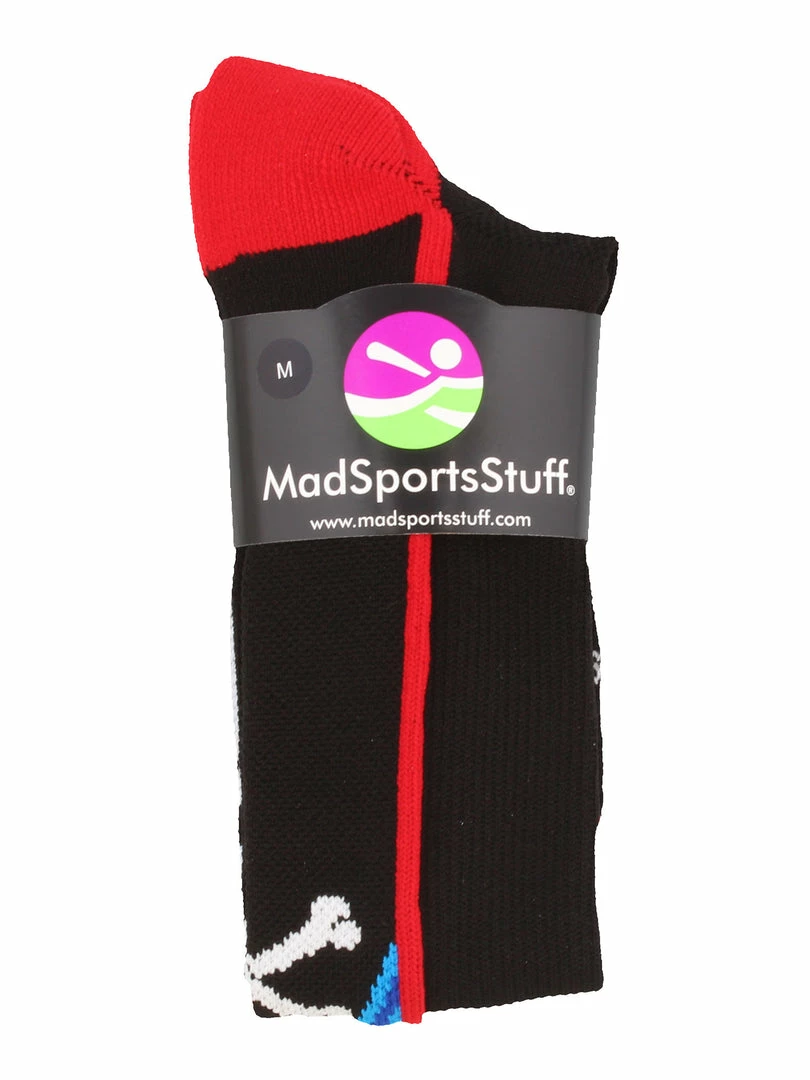 Hot Sale 🧨 MadSportsStuff Crazy 🧦 Socks With Laser Skull And Crossbones Over The Calf 🧦 Socks 🧨 2 MadSportsStuff Crazy Socks With Laser Skull And Crossbones Over The Calf Socks