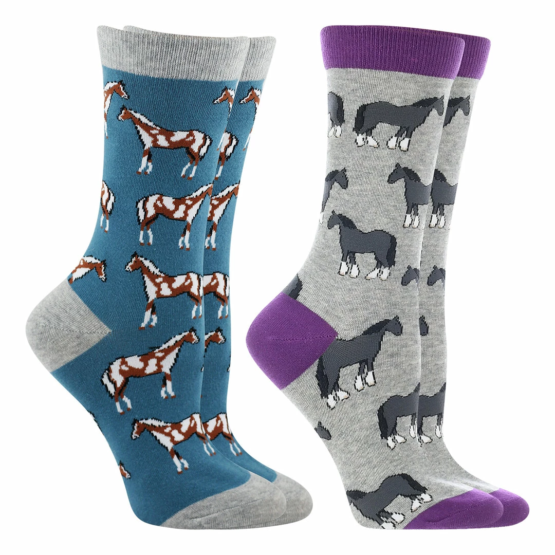 Outlet ๐ WHD Horse ๐งฆ Socks For ๐ฉ Women - Horse Lovers Gift - Equestrian Riding ๐งฆ Socks - 2-Pack Crazy ๐งฆ Socks - Crew ๐งจ 5 WHD Horse Socks For Women - Horse Lovers Gift - Equestrian Riding Socks - 2-Pack Crazy Socks - Crew