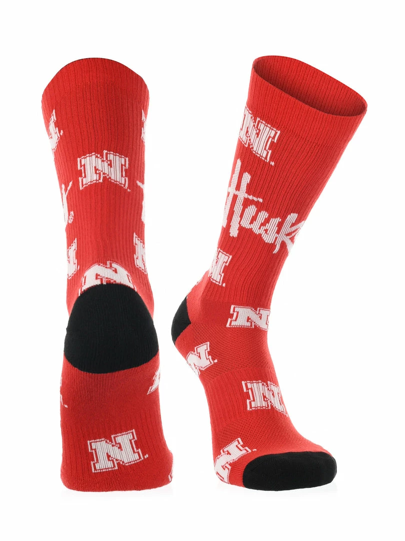 Coupon 💯 TCK Nebraska Cornhuskers 🧦 Socks Crew Length Sock Mayhem ❤️ 4 TCK Nebraska Cornhuskers Socks Crew Length Sock Mayhem