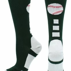 MadSportsStuff Baseball Socks Baseball Logo Athletic Crew Socks (multiple Colors)