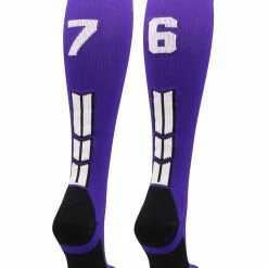 Discount ๐ MadSportsStuff Purple Player ID Custom Number Over The Calf ๐งฆ Socks For ๐ฅ Softball โพ Baseball Football Boys And ๐ง Girls ๐ฅ Softball ๐งฆ Socks ๐ 137 MadSportsStuff Purple Player ID Custom Number Over The Calf Socks For Softball Baseball Football Boys And Girls Softball Socks
