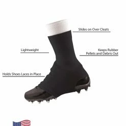 TCK Football Cleat Covers - Spats Laces Cover Also For Lacrosse Soccer Baseball, Youth And Adult Sizes Soccer Socks