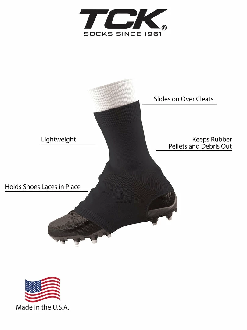 New 🤩 TCK Football Cleat Covers - Spats Laces Cover Also For Lacrosse Soccer ⚾ Baseball, Youth And Adult Sizes Soccer 🧦 Socks ⭐ 2 TCK Football Cleat Covers - Spats Laces Cover Also For Lacrosse Soccer Baseball, Youth And Adult Sizes Soccer Socks