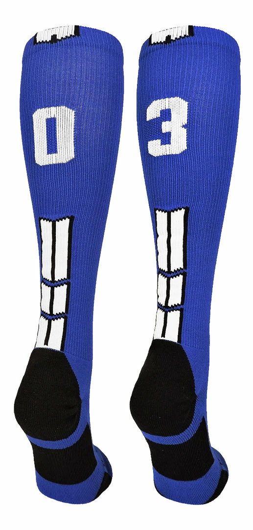 Brand new ๐ฅฐ MadSportsStuff Royal Player ID Custom Number Over The Calf ๐งฆ Socks For ๐ฅ Softball โพ Baseball Football Boys And ๐ง Girls ๐ 1 MadSportsStuff Royal Player ID Custom Number Over The Calf Socks For Softball Baseball Football Boys And Girls