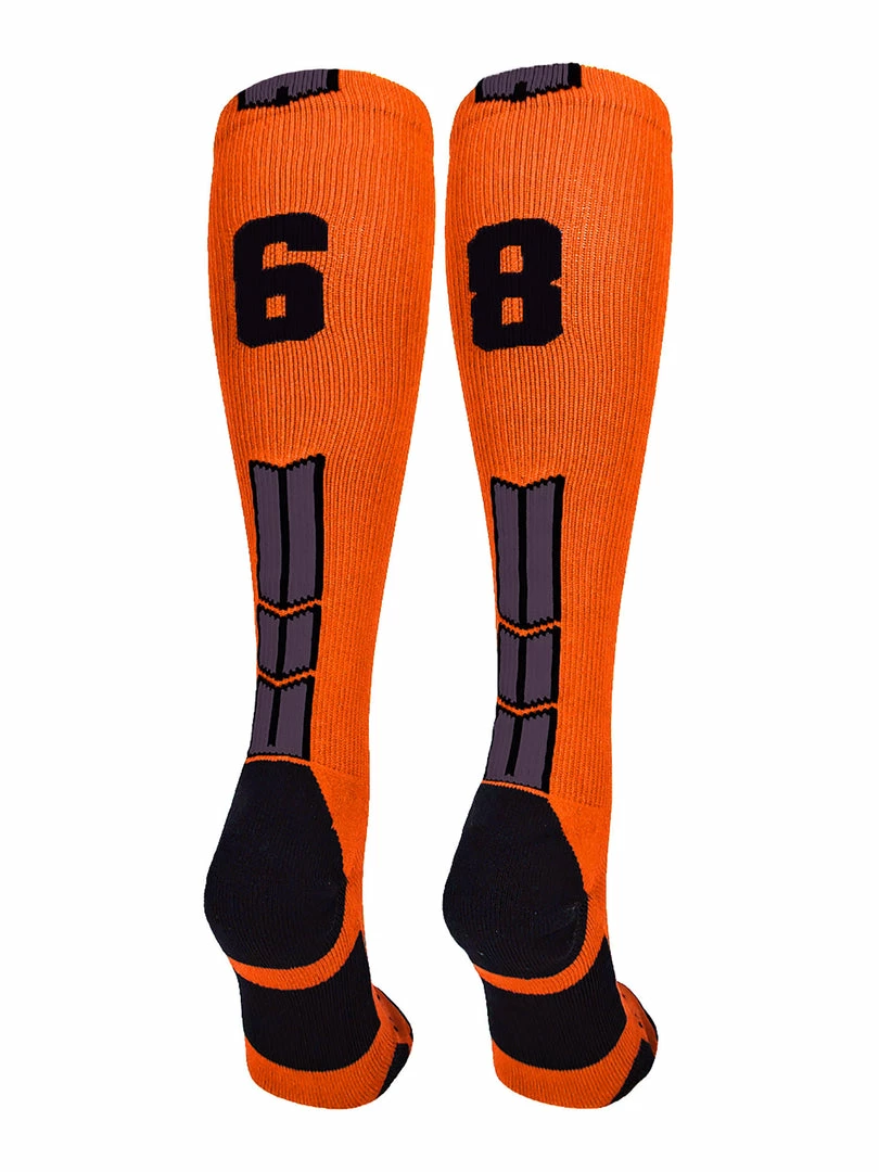 Best Sale ๐ MadSportsStuff ๐ฅ Softball ๐งฆ Socks Orange And Black Player ID Custom Number Over The Calf ๐งฆ Socks For ๐ฅ Softball โพ Baseball Football Boys And ๐ง Girls โญ 12 MadSportsStuff Softball Socks Orange And Black Player ID Custom Number Over The Calf Socks For Softball Baseball Football Boys And Girls