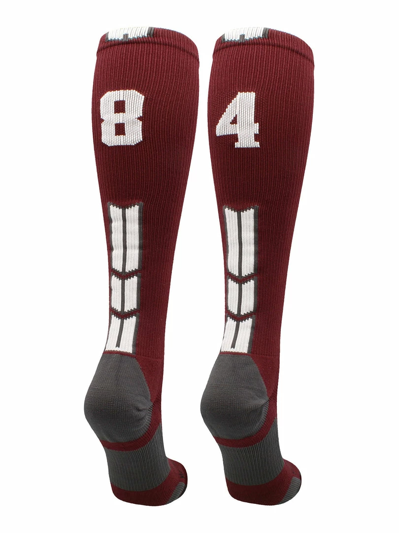 Best Sale ๐ MadSportsStuff Maroon Player ID Custom Number Over The Calf ๐งฆ Socks For ๐ฅ Softball โพ Baseball Football Boys And ๐ง Girls ๐ฅ Softball ๐งฆ Socks ๐ 45 MadSportsStuff Maroon Player ID Custom Number Over The Calf Socks For Softball Baseball Football Boys And Girls Softball Socks