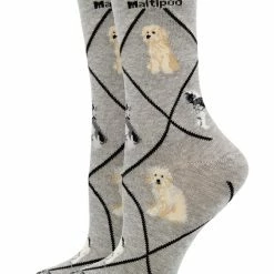 WHD Maltipoo Socks For Women Gift For Dog Lovers Crazy Socks - Crew