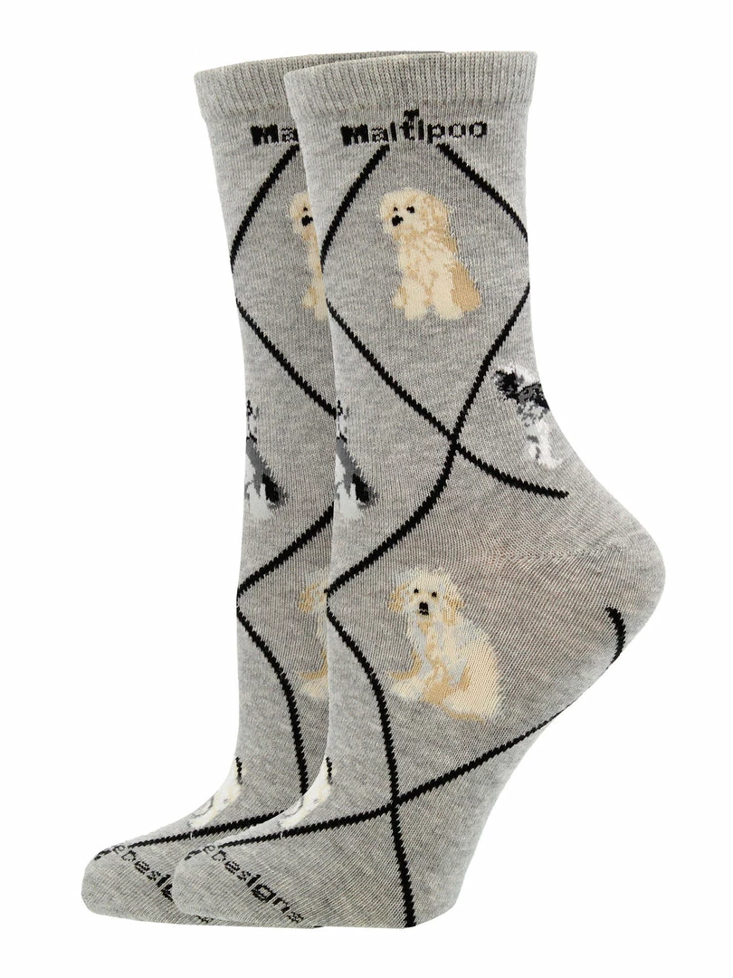 Best Pirce ๐ WHD Maltipoo ๐งฆ Socks For ๐ฉ Women Gift For ๐ Dog Lovers Crazy ๐งฆ Socks - Crew ๐ 2 WHD Maltipoo Socks For Women Gift For Dog Lovers Crazy Socks - Crew