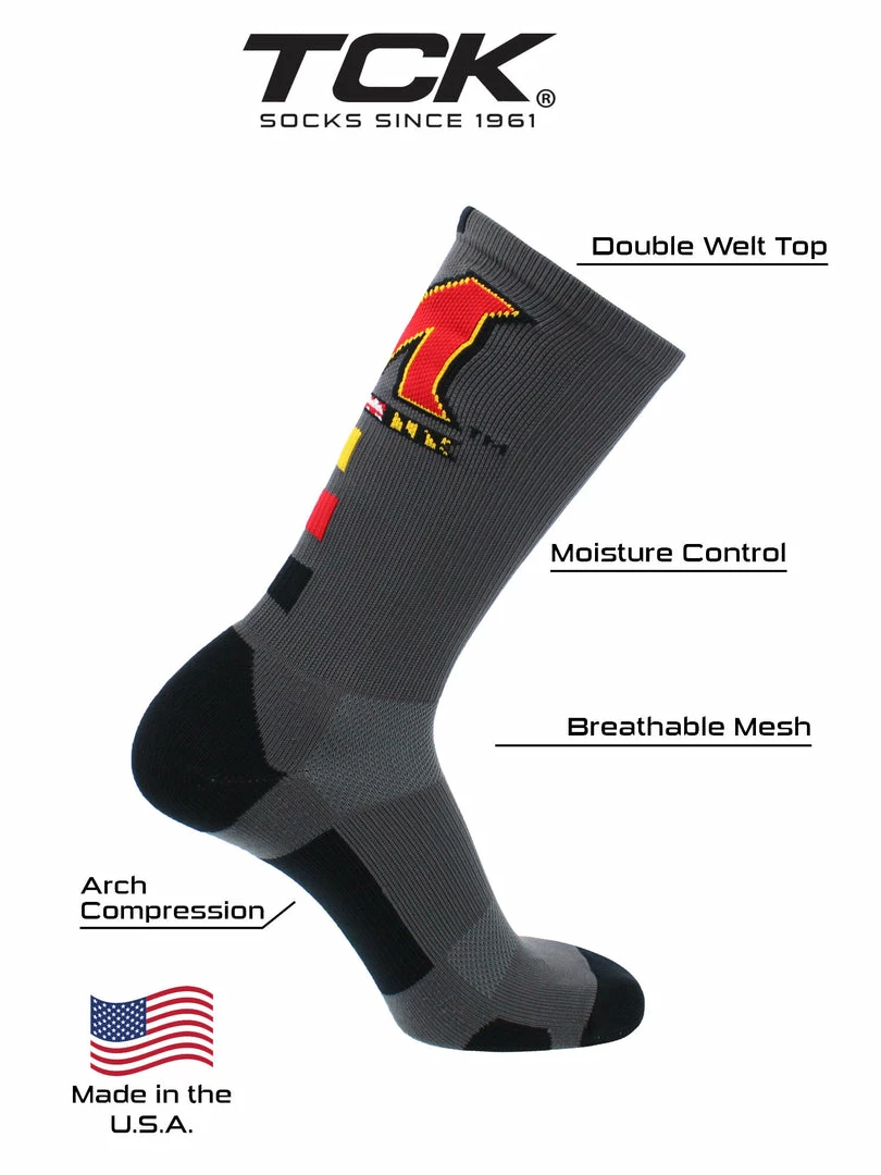 Hot Sale ๐ฅ TCK All Schools Maryland Terps ๐งฆ Socks Baseline Crew โ๏ธ 4 TCK All Schools Maryland Terps Socks Baseline Crew