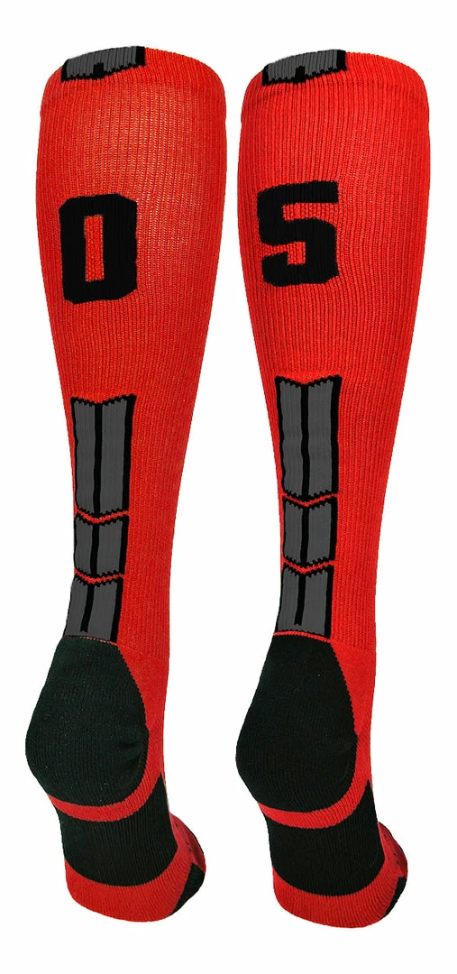 Budget ๐ฏ MadSportsStuff Red And Black Player ID Custom Number Over The Calf ๐งฆ Socks For ๐ฅ Softball โพ Baseball Football Boys And ๐ง Girls โพ Baseball ๐งฆ Socks ๐ 74 MadSportsStuff Red And Black Player ID Custom Number Over The Calf Socks For Softball Baseball Football Boys And Girls Baseball Socks