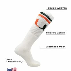 Best Sale ๐ฅ TCK Miami Hurricanes ๐งฆ Socks Throwback Tube ๐งฆ Socks ๐ 9 TCK Miami Hurricanes Socks Throwback Tube Socks