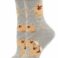WHD Pomeranian Socks For Women Gift For Dog Lovers Crazy Socks - Crew