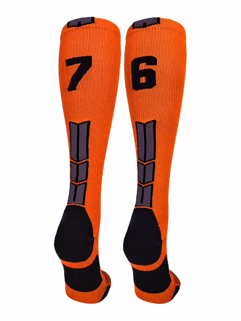 Best Sale ๐ MadSportsStuff ๐ฅ Softball ๐งฆ Socks Orange And Black Player ID Custom Number Over The Calf ๐งฆ Socks For ๐ฅ Softball โพ Baseball Football Boys And ๐ง Girls โญ 32 MadSportsStuff Softball Socks Orange And Black Player ID Custom Number Over The Calf Socks For Softball Baseball Football Boys And Girls