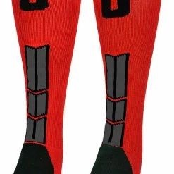 New ๐ MadSportsStuff Red And Black Player ID Custom Number Over The Calf ๐งฆ Socks For ๐ฅ Softball โพ Baseball Football Boys And ๐ง Girls โพ Baseball ๐งฆ Socks ๐ 160 MadSportsStuff Red And Black Player ID Custom Number Over The Calf Socks For Softball Baseball Football Boys And Girls Baseball Socks
