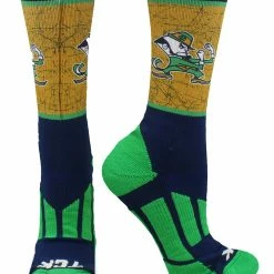 TCK University Of Notre Dame Socks Distressed Sublimated Crew All Schools