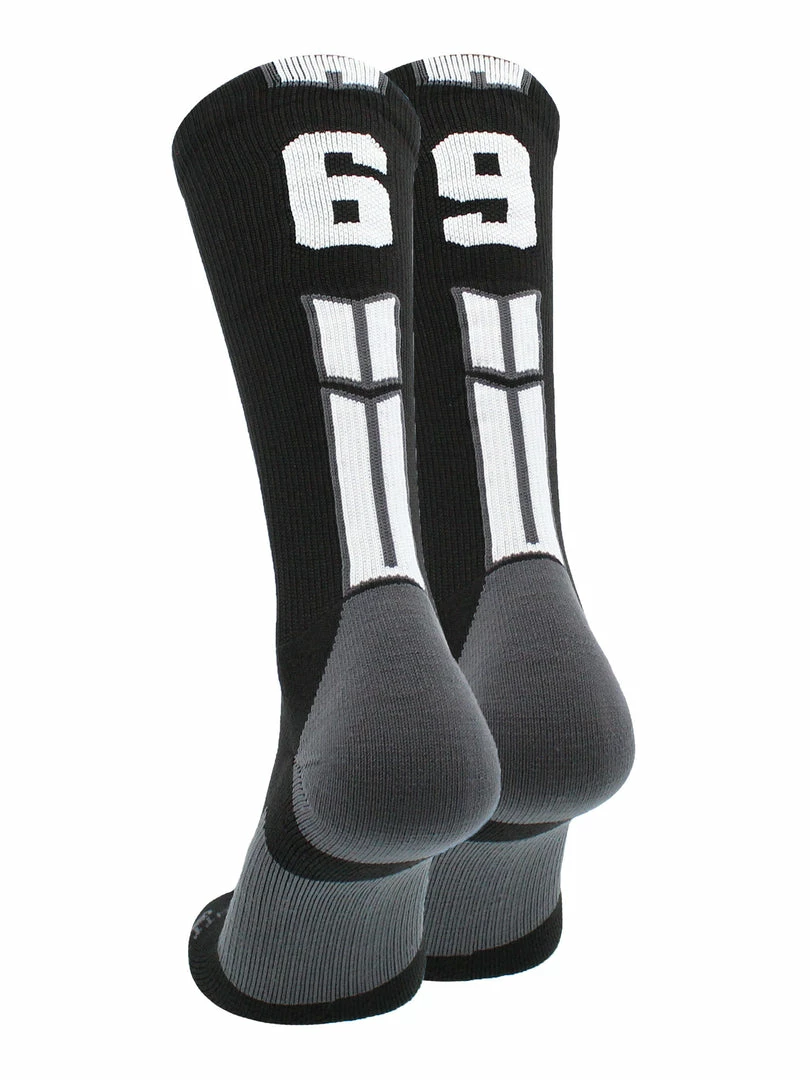 Buy โญ MadSportsStuff Black Player ID Custom Number Crew ๐งฆ Socks For ๐ Basketball Lacrosse Volleyball Boys And ๐ง Girls ๐ 10 MadSportsStuff Black Player ID Custom Number Crew Socks For Basketball Lacrosse Volleyball Boys And Girls