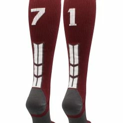 Best Sale ๐ MadSportsStuff ๐ฅ Softball ๐งฆ Socks Maroon Player ID Custom Number Over The Calf ๐งฆ Socks For ๐ฅ Softball โพ Baseball Football Boys And ๐ง Girls ๐คฉ 112 MadSportsStuff Softball Socks Maroon Player ID Custom Number Over The Calf Socks For Softball Baseball Football Boys And Girls