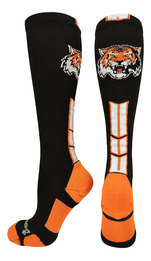 Brand new ๐ MadSportsStuff Tigers Logo Over The Calf ๐งฆ Socks ๐ฅฐ 5 MadSportsStuff Tigers Logo Over The Calf Socks