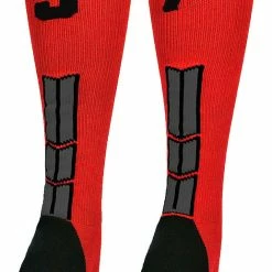 New ๐ MadSportsStuff Red And Black Player ID Custom Number Over The Calf ๐งฆ Socks For ๐ฅ Softball โพ Baseball Football Boys And ๐ง Girls โพ Baseball ๐งฆ Socks ๐ 199 MadSportsStuff Red And Black Player ID Custom Number Over The Calf Socks For Softball Baseball Football Boys And Girls Baseball Socks