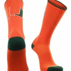 TCK Miami Hurricanes Socks Campus Legend Crew Length All Schools