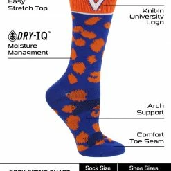 Hot Sale ๐ TCK Virginia Cavaliers ๐งฆ Socks ๐ฉ Womens Savage Crew ๐งฆ Socks ๐ 7 TCK Virginia Cavaliers Socks Womens Savage Crew Socks