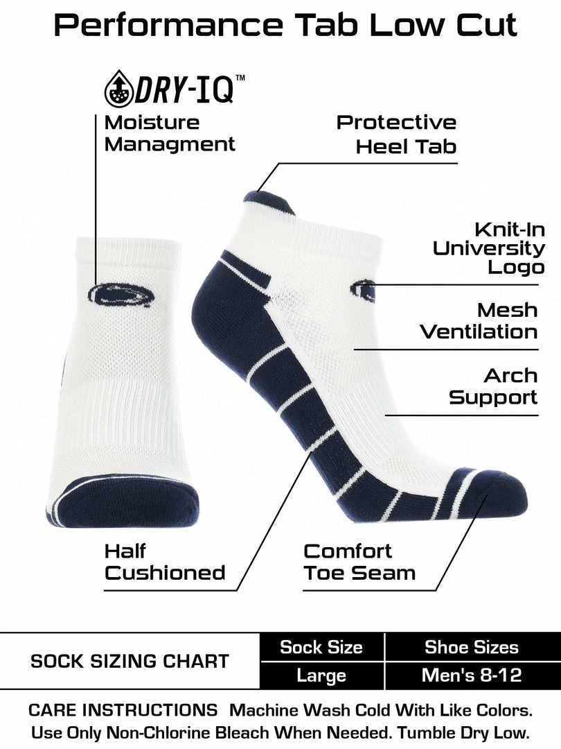 Best Pirce ✨ TCK Penn State Nittany Lions Low Cut Ankle 🧦 Socks With Tab All Schools ❤️ 3 TCK Penn State Nittany Lions Low Cut Ankle Socks With Tab All Schools