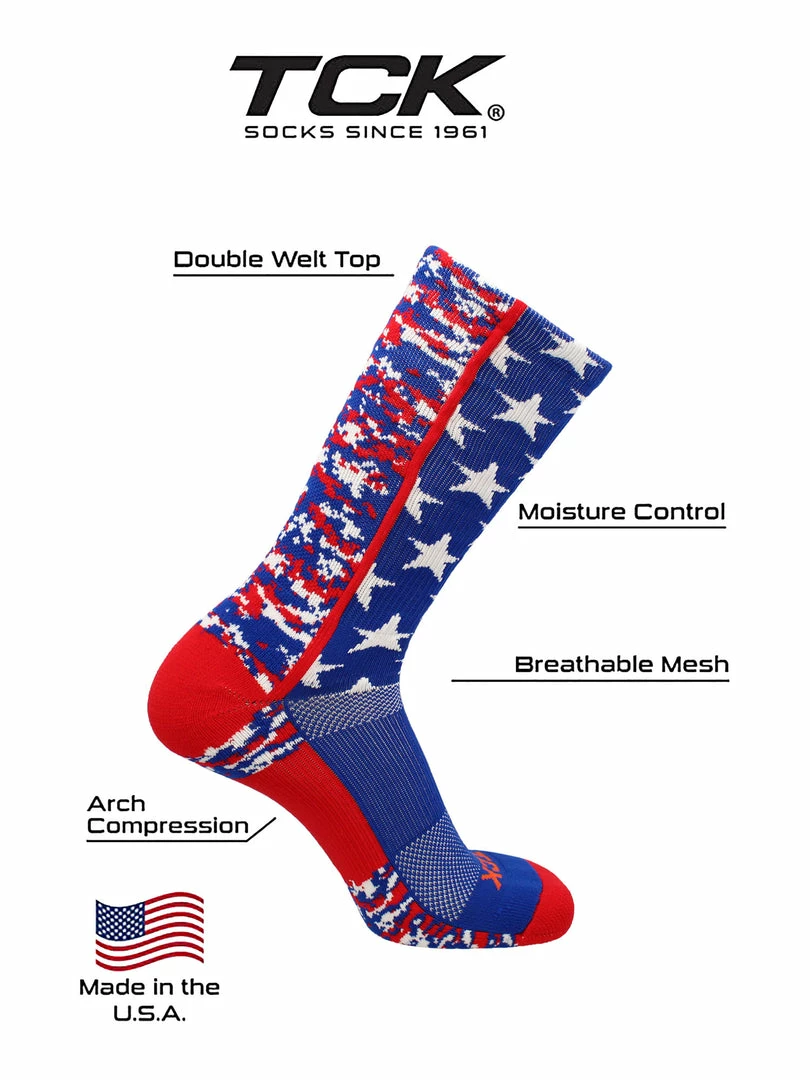 Best reviews of โ๏ธ TCK Digi Camo USA American Flag ๐งฆ Socks Crew Length ๐ Basketball Football Lacrosse Volleyball โค๏ธ 3 TCK Digi Camo USA American Flag Socks Crew Length Basketball Football Lacrosse Volleyball