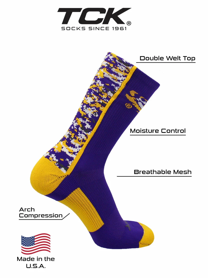 Discount ๐ TCK LSU Tigers Digital Camo Crew ๐งฆ Socks All Schools โญ 4 TCK LSU Tigers Digital Camo Crew Socks All Schools