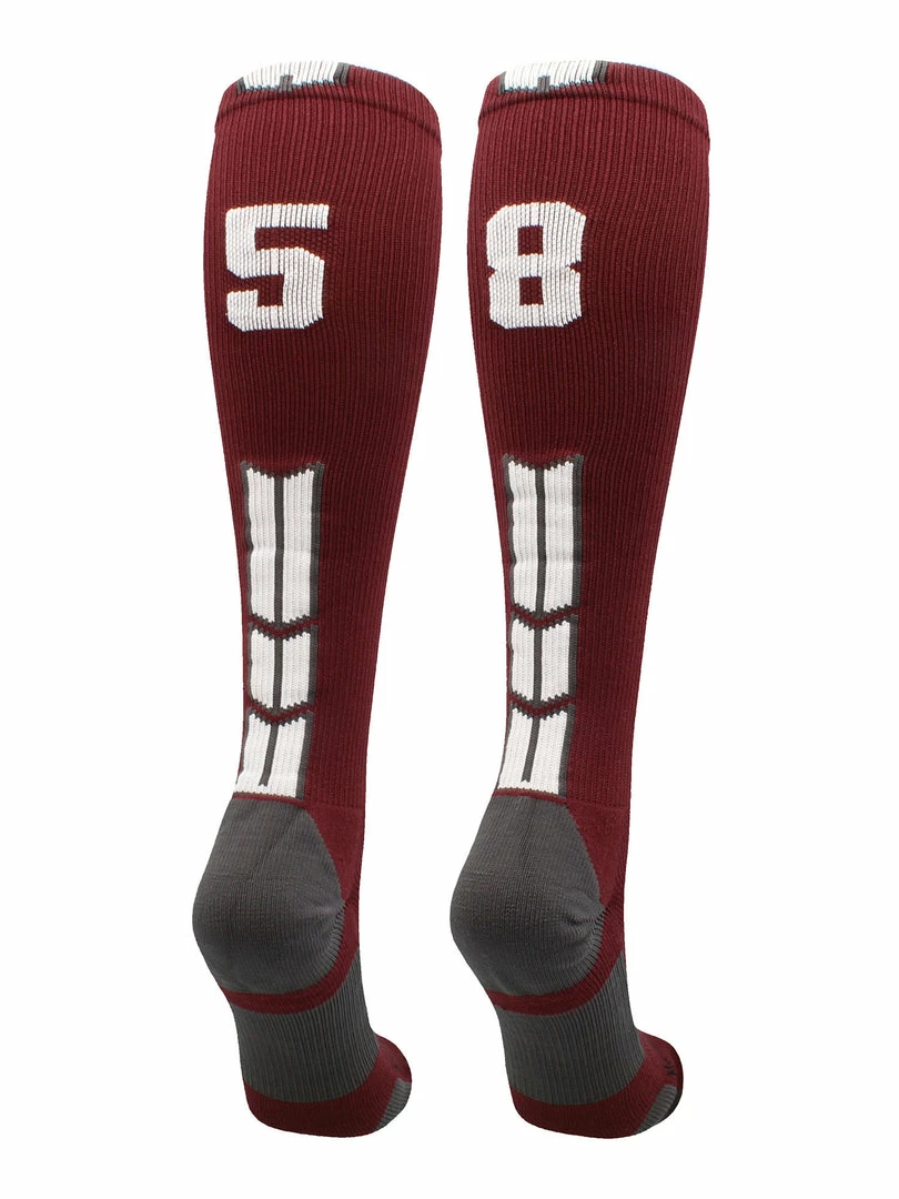 Best Sale ๐ MadSportsStuff Maroon Player ID Custom Number Over The Calf ๐งฆ Socks For ๐ฅ Softball โพ Baseball Football Boys And ๐ง Girls ๐ฅ Softball ๐งฆ Socks ๐ 21 MadSportsStuff Maroon Player ID Custom Number Over The Calf Socks For Softball Baseball Football Boys And Girls Softball Socks
