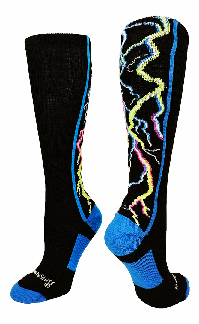 Flash Sale ๐ MadSportsStuff Crazy ๐งฆ Socks With Lightning Bolts Electric Storm Over The Calf ๐ 6 MadSportsStuff Crazy Socks With Lightning Bolts Electric Storm Over The Calf