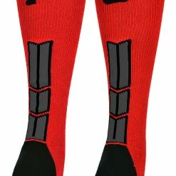 New ๐ MadSportsStuff Red And Black Player ID Custom Number Over The Calf ๐งฆ Socks For ๐ฅ Softball โพ Baseball Football Boys And ๐ง Girls โพ Baseball ๐งฆ Socks ๐ 137 MadSportsStuff Red And Black Player ID Custom Number Over The Calf Socks For Softball Baseball Football Boys And Girls Baseball Socks