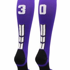 Discount ๐ MadSportsStuff Purple Player ID Custom Number Over The Calf ๐งฆ Socks For ๐ฅ Softball โพ Baseball Football Boys And ๐ง Girls ๐ฅ Softball ๐งฆ Socks ๐ 205 MadSportsStuff Purple Player ID Custom Number Over The Calf Socks For Softball Baseball Football Boys And Girls Softball Socks