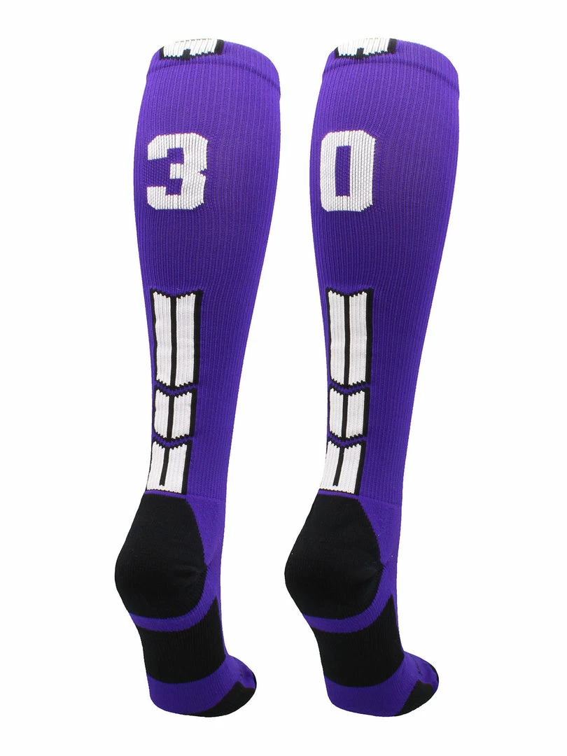 Discount ๐ MadSportsStuff Purple Player ID Custom Number Over The Calf ๐งฆ Socks For ๐ฅ Softball โพ Baseball Football Boys And ๐ง Girls ๐ฅ Softball ๐งฆ Socks ๐ 100 MadSportsStuff Purple Player ID Custom Number Over The Calf Socks For Softball Baseball Football Boys And Girls Softball Socks