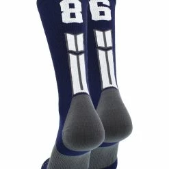 MadSportsStuff Navy Player ID Custom Number Crew Socks For Basketball Lacrosse Volleyball Boys And Girls