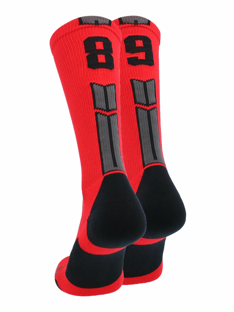 Promo ๐ MadSportsStuff Red And Black Player ID Custom Number Crew ๐งฆ Socks For ๐ Basketball Lacrosse Volleyball Boys And ๐ง Girls Volleyball ๐งฆ Socks โจ 40 MadSportsStuff Red And Black Player ID Custom Number Crew Socks For Basketball Lacrosse Volleyball Boys And Girls Volleyball Socks